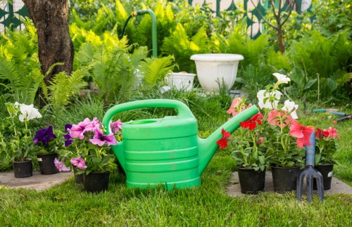 Protected landscaping payment process showing SSL encryption and card security